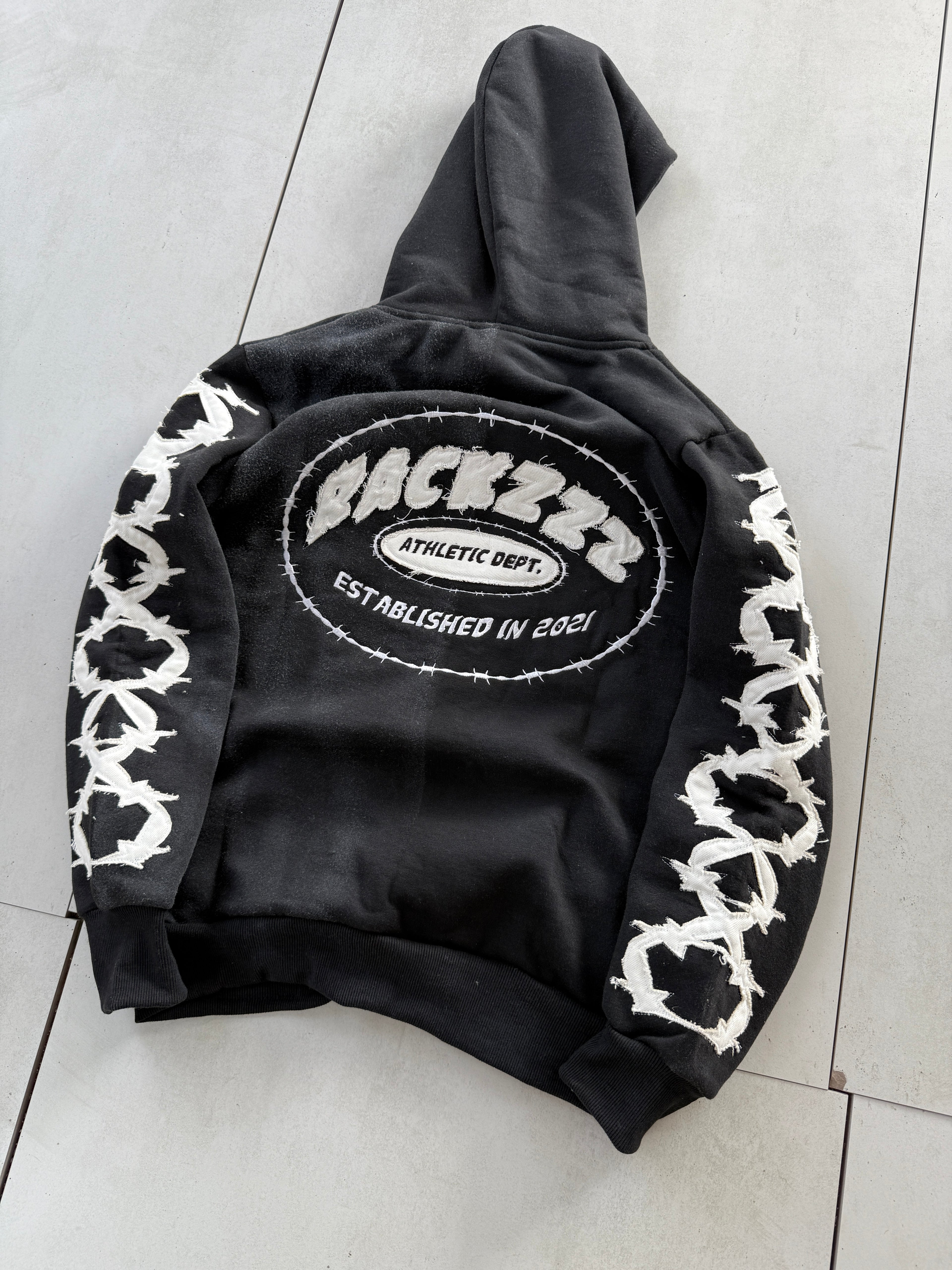 CUSTOM DISTRESS EMBRODERY TRACKSUIT MADE FOR OUR USA CUSTOMER 🇺🇲
